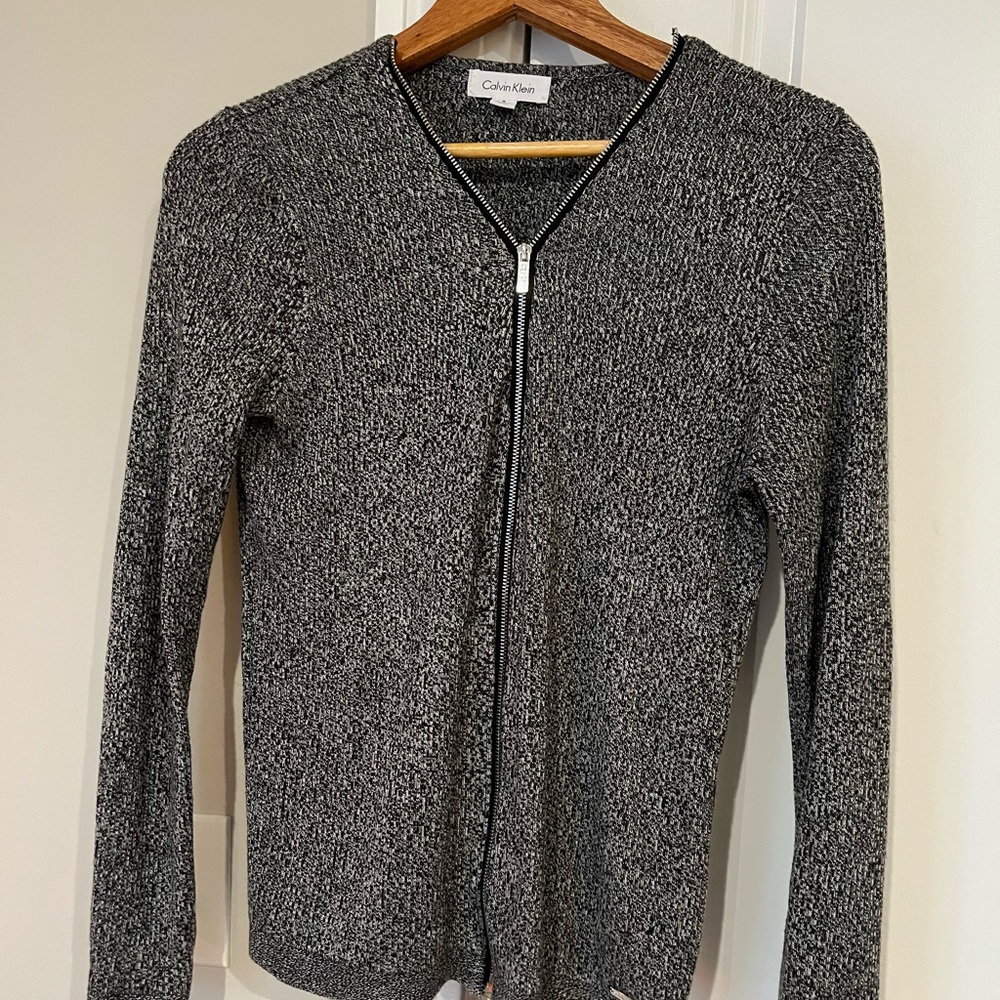 Calvin Klein Zip Up Knitted Top